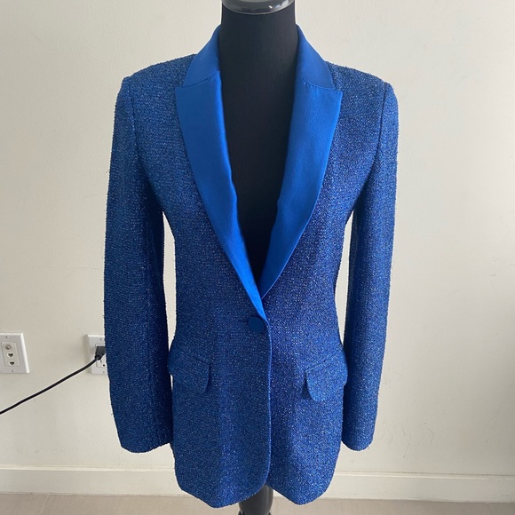 St. John Electric Blue Shimmery Blazer - Picture 1 of 10